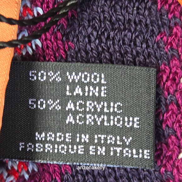 NWT Missoni Zig Zag Scarf Purple Red Blue - Picture 8 of 11